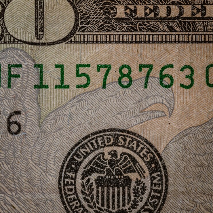 Foto macro shot de usd moeda usd inflação dinheiro dos eua