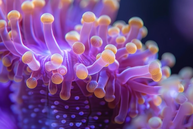 Foto macro tiro em coral lps de euphyllia frogspawn