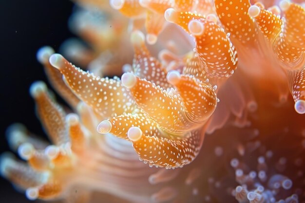 Foto macro tiro em coral lps de euphyllia frogspawn