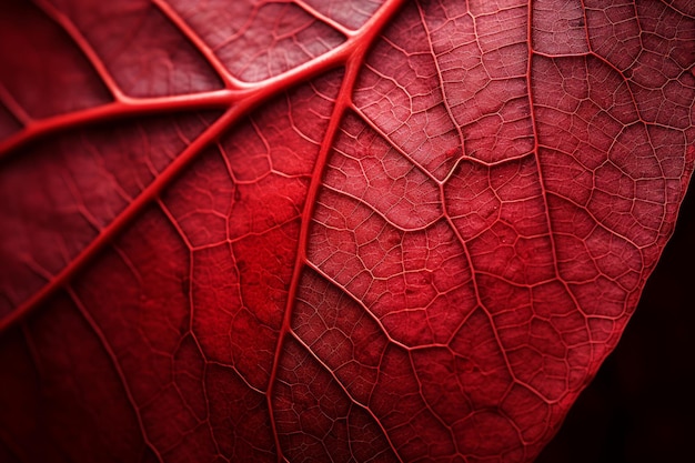 Foto macro-vermelho de folha texturizado gerar ai