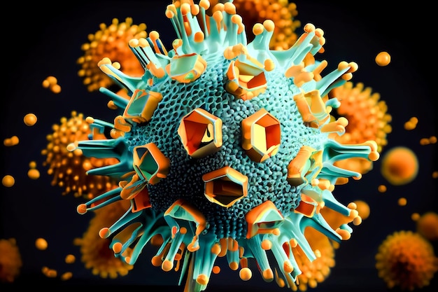 Macro virus primer plano 3d IA generativa IA generativa