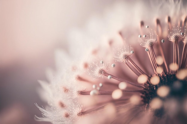 Macrofotografia abstrata de flor vista de perto em cor rosa pastel suave