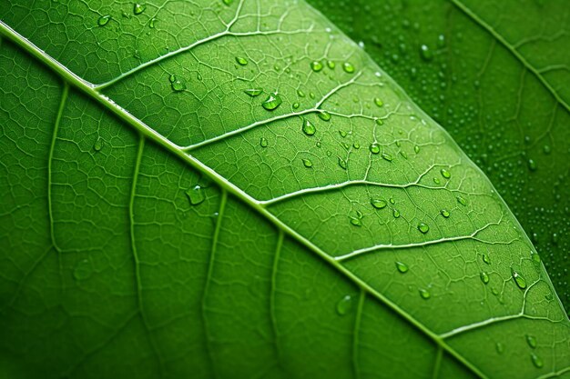 Macrográfico de folha tropical verde