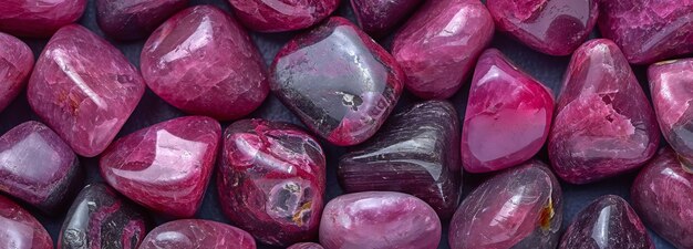 Foto las macros piedras preciosas de thulita o zoisita rosadas