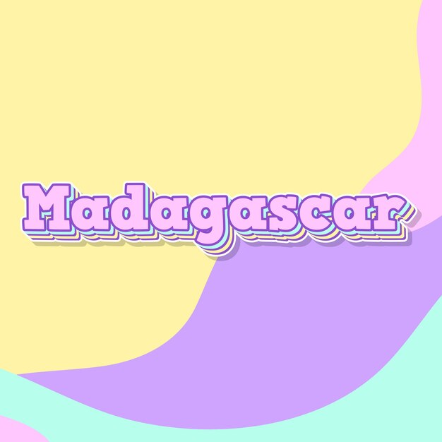 Foto madagascar tipografia design 3d texto bonito palavra foto de fundo legal jpg