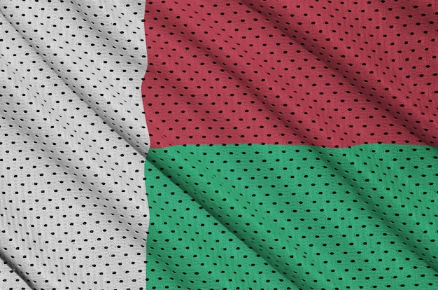 Madagaskar-Flagge auf Sportswear-Netzgewebe aus Polyester-Nylon