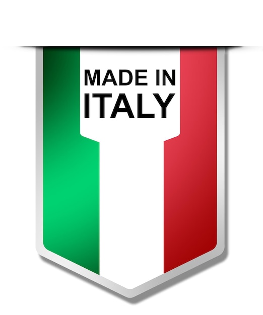 Made in Italy-Wort auf hängendem Banner