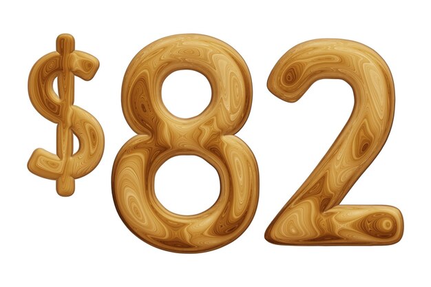 Madeira 82 dólares para preço e conceito de oferta
