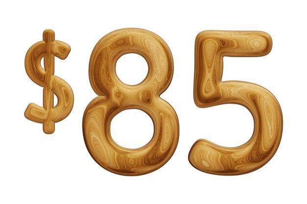 Madeira 85 dólares para preço e conceito de oferta