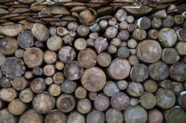 Madera de abeto en el fondo Pila de leña