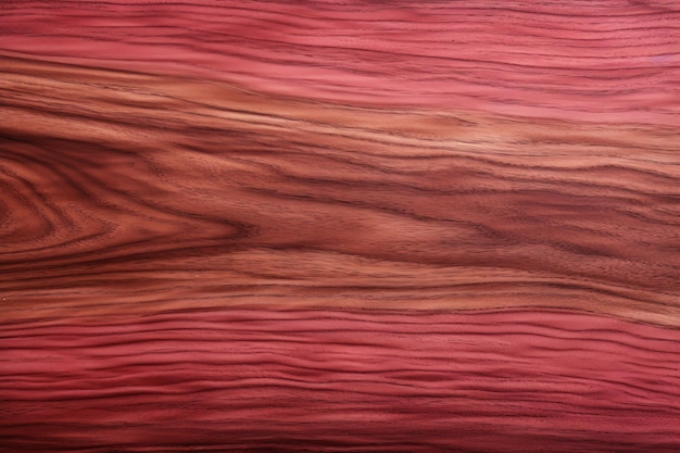 Foto madera de bubinga conocida por su color rosa rojizo y su textura de madera de veta pronunciada.