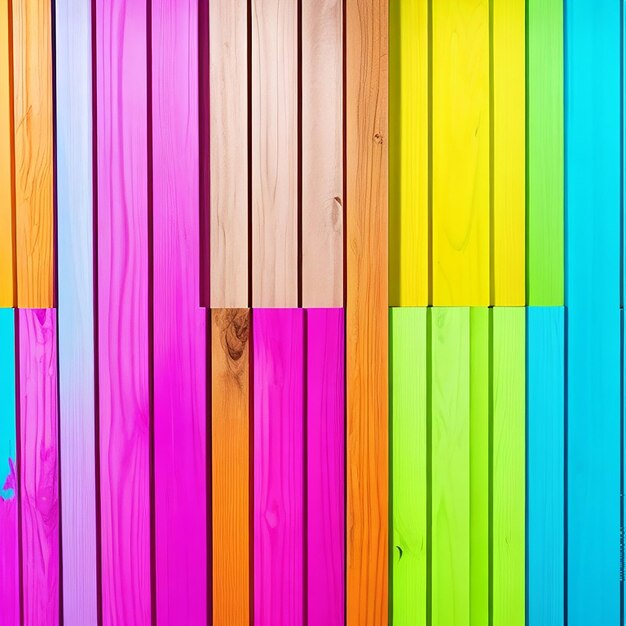 Foto madera pintada de colores generada por ia