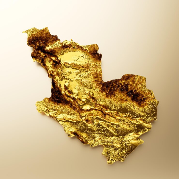 Foto madinah map metal dourado cor altura mapa background ilustração 3d