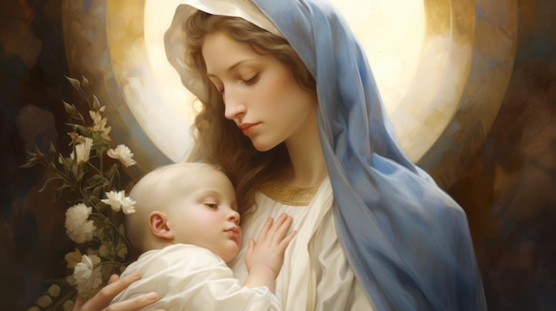 Madonna e Jesus, um símbolo do amor divino e da maternidade