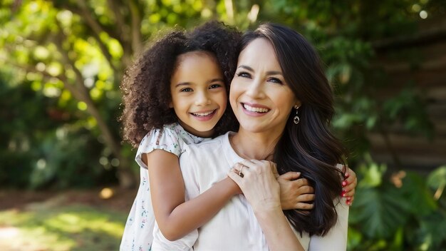 Foto madre alegre y su hija