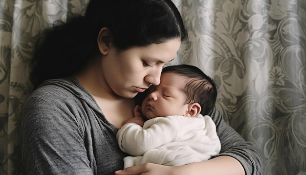 Madre consolando y consolando a su hijo pequeño