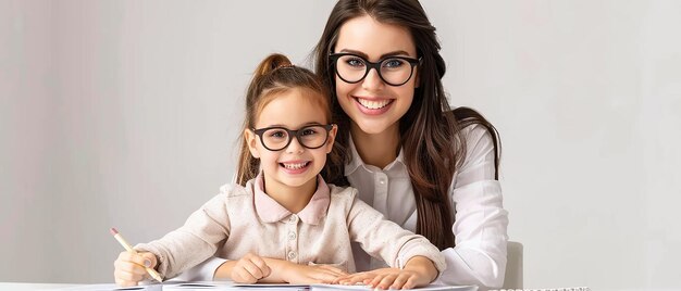 Foto madre e hija de negocios felices foto realista