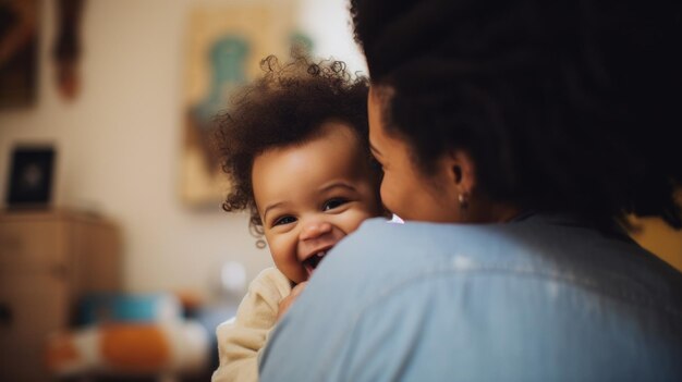 Madre e hijo divirtiéndose juntos