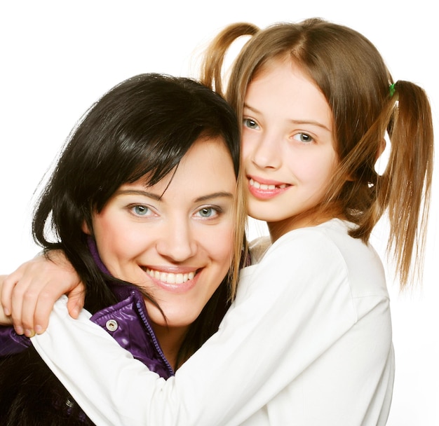 Madre de familia feliz y su hija