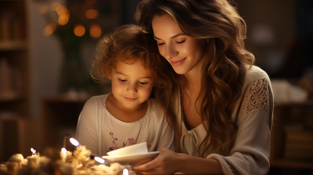 madre feliz con su hija