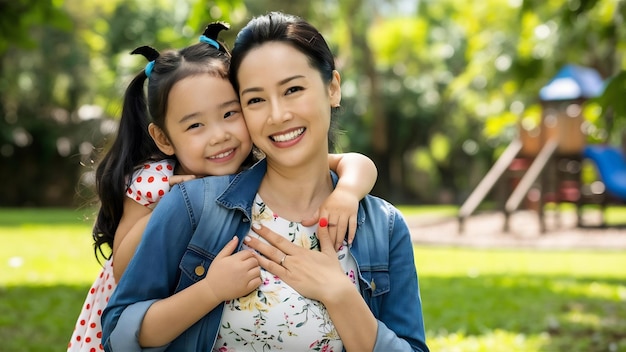 Foto madre y hija con corazón