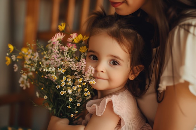 Madre y el hijo de su familia momento feliz