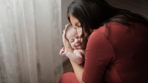 Foto madre con lindo bebé