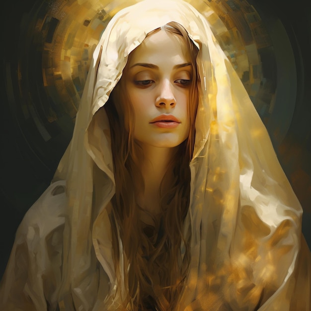 Madre María Una pintura digital de la Madre de Cristo