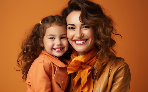 madre de moda de moda feliz con amor abrazando a su hijo fondo de luz sólida brillante