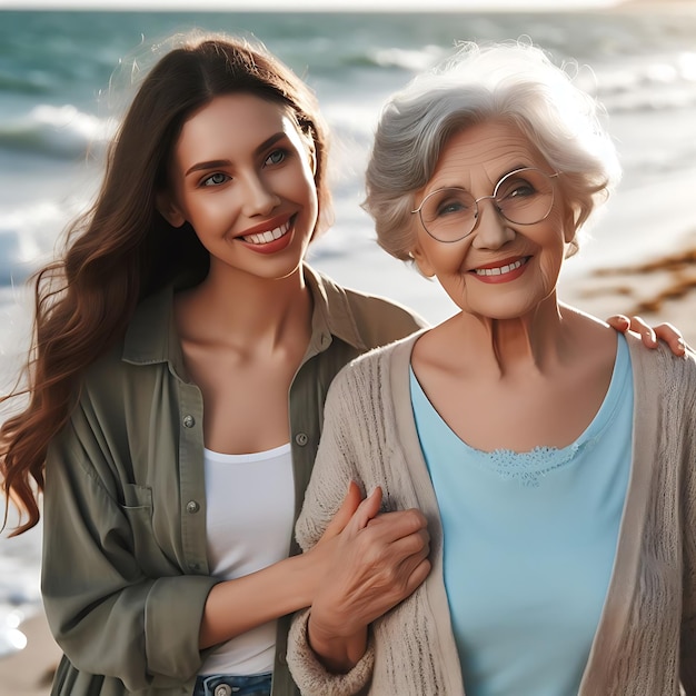 madre vieja y hija adulta