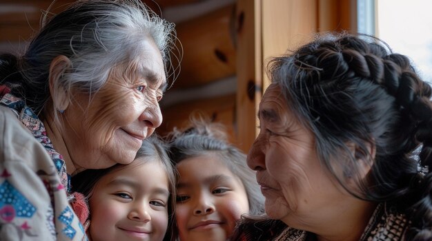 Madres e hijas indígenas juntas para la celebración del Día de la Madre