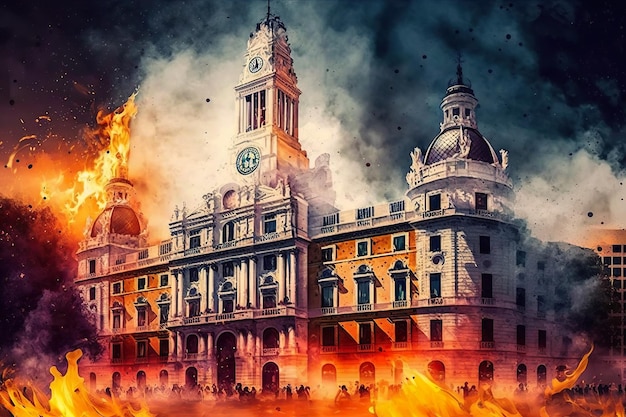 Madrid ciudad de ensueño Ilustración creativa Ai Generate