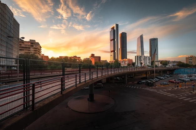 Madrid vier ikonische Türme. Madrid, Spanien.