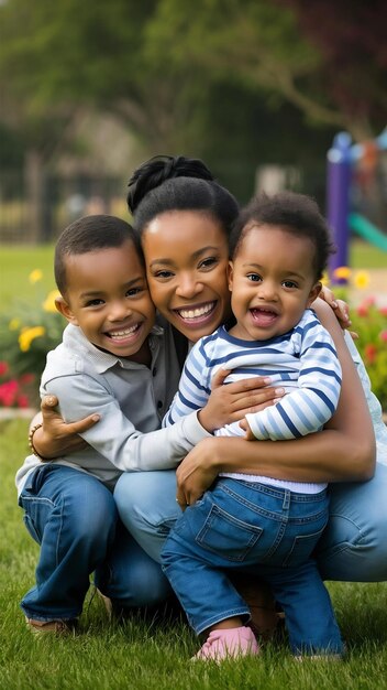 Foto mãe com filhos