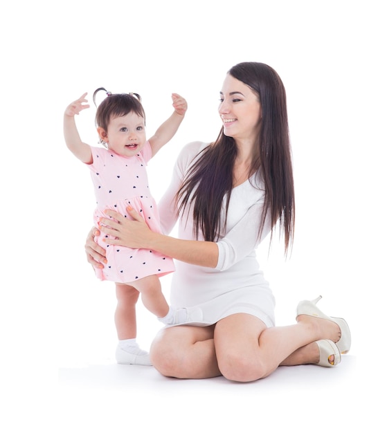 Mãe e bebê de quinze meses de idade