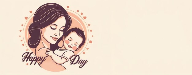 mãe e bebê para o design do Dia das Mães com feliz Dia das Mãs isolado em fundo branco