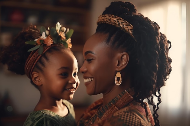 Foto mãe e filha sorriem para a câmera.