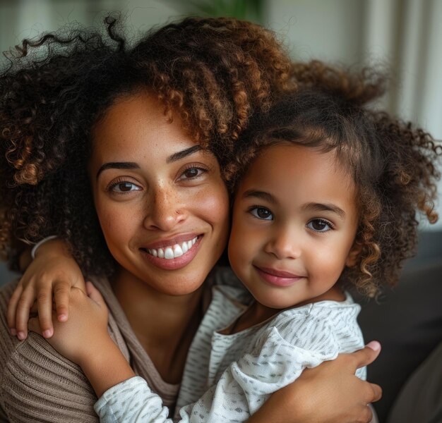 Foto mãe e filha sorrindo e se abraçando férias familiares e união geradas