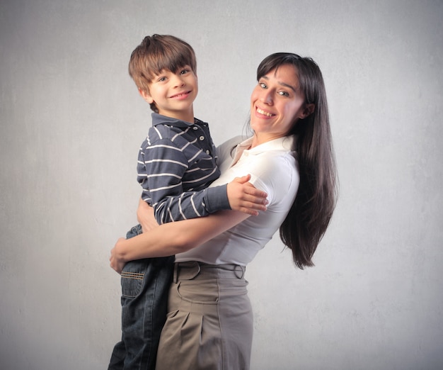 Mãe feliz com seu filho