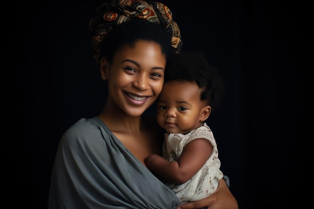 Mãe segurando seu bebê e sorrindo para o seu bebê