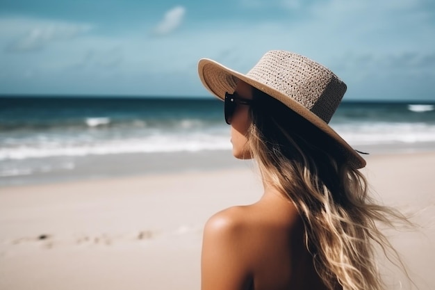 Mädchen am Strand Erstellt mit generativer KI-Technologie