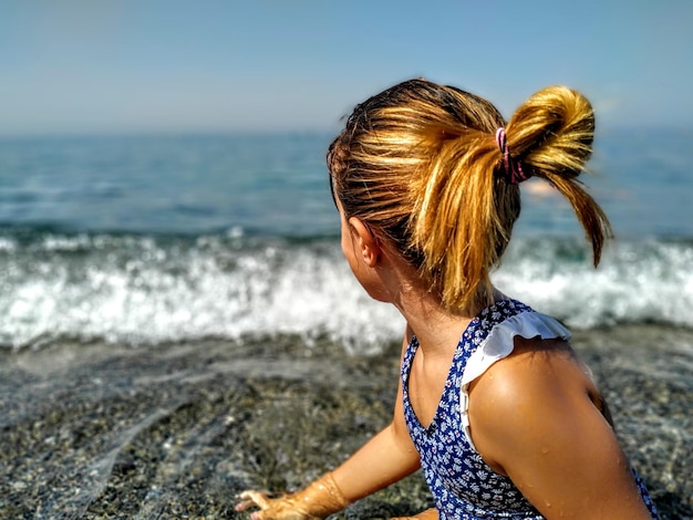 Foto mädchen am strand