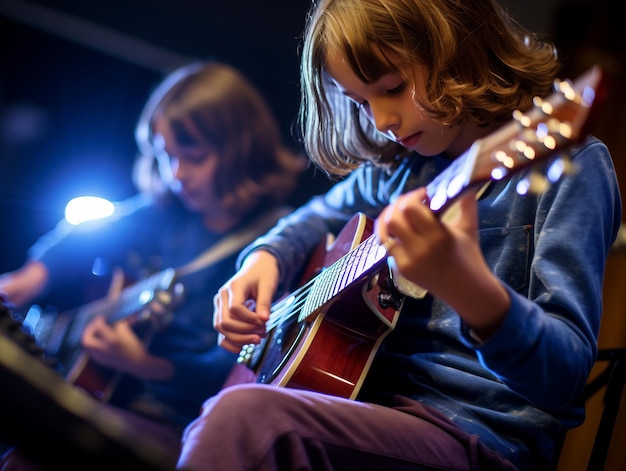 Mädchen, das Gitarre spielt