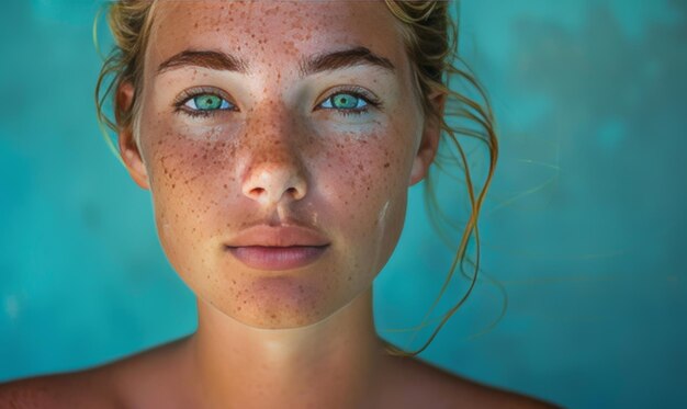 Mädchen-Gesicht-Freckles-Porträt in Nahaufnahme