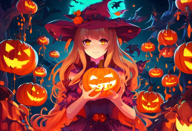 Mädchen-Halloween-Anime