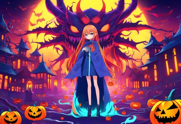 Mädchen-Halloween-Anime