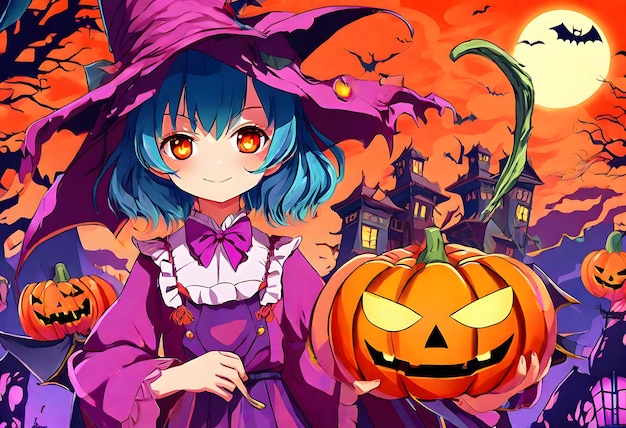 Mädchen-Halloween-Anime