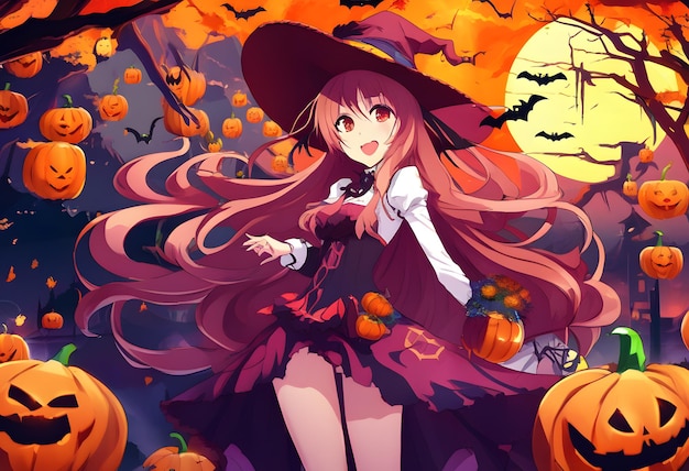 Mädchen-Halloween-Anime