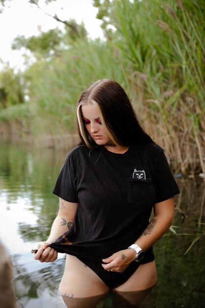 Foto mädchen im wasser person