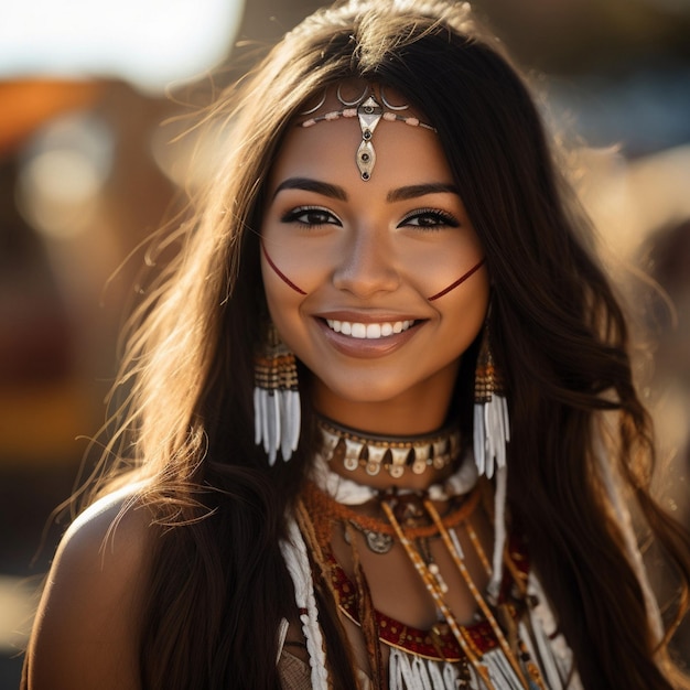 Foto mädchen lächelt auf ihrem gesicht indische feiern lebensstil kulturelle ästhetik ki generiert